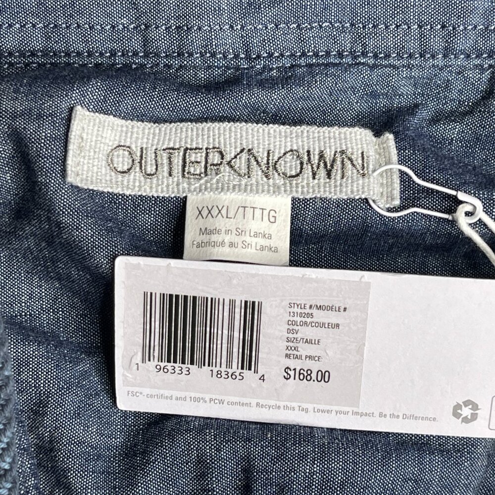 New Outerknown Blanket Shirt Blue White Heavy Organic Cotton Flannel Multi Sizes - Picture 15 of 16